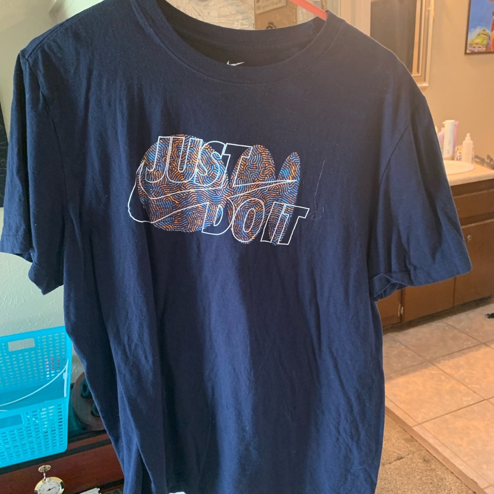Nike Navy Blue Tee with White Logo